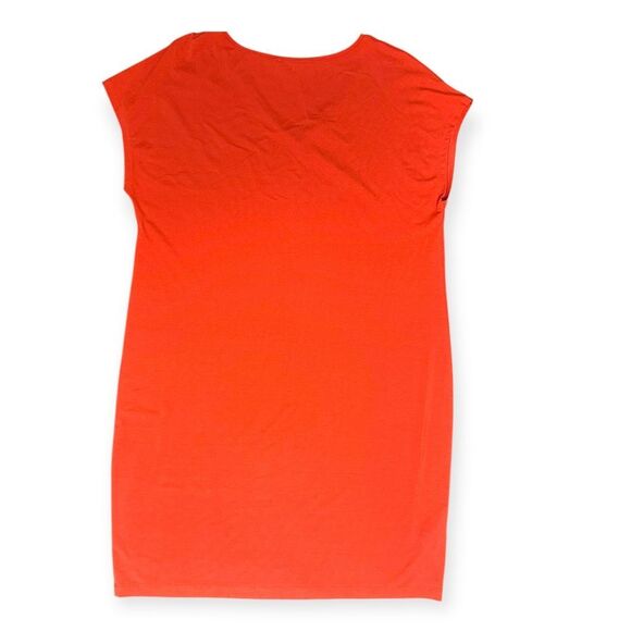 EILEEN FISHER Women’s Flame Red Sleeveless Lightweight Viscose Jersey Stretch Dr - Picture 4 of 7